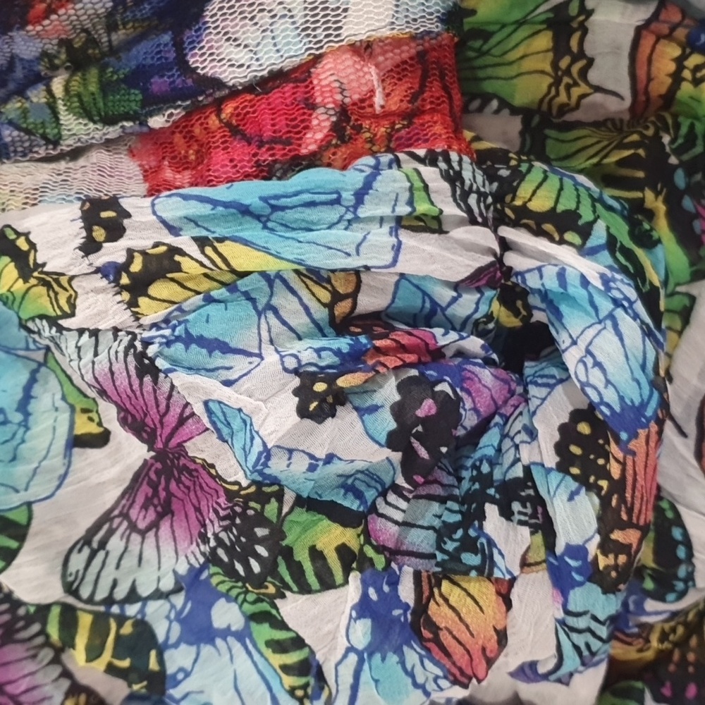 Alberto Makali Size S (approx 10) Butterfly Printesh Long Sleeve Top - Picture 9 of 9